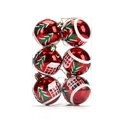 Set of 6 red Christmas balls with white glitter snow scene patterns in a box - Red with White Snow Scene Painted Style(CJ191)