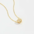 Chic gold necklace with a square diamond-studded letter X pendant in a minimalist style - Letter X (XL3420)