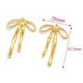 Golden stainless steel bow charm pendant for DIY jewelry making 28mm x 42.5mm - Gold-H (2.26g)
