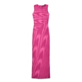Rose pink sleeveless maxi dress with unique wavy texture and slim fit bodycon style - S / Rose Red
