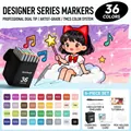 36 kleuren alcohol markers set met dubbele punt inclusief draagtas en plastic houder - [5e Generatie Softtip] Standaard 36 Kleuren / Inclusief 6 Cadeauartikelen