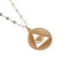 Collier en acier inoxydable doré avec pendentif œil maléfique poli et design triangulaire - Oeil de la Providence Rond