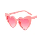 Pink heart-shaped sunglasses with pink gradient lenses and glitter crystal frame finish - Pink Frame Pink Lens