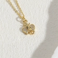Chic gold elephant pendant necklace with zircon crown detail and pavé setting crystals - Elephant Head / 14K Gold