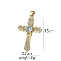 Gold plated cross pendant with cubic zirconia inlay, size 3.5cm by 2.2cm and weight 3g - Pave White Zirconia Classic Cross (D1019JB) / Pendant Only (No Chain)