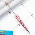 Pink leopard print beadable pen with metal rod and stylish creative beaded design - Pink Leopard Print Pattern (41)