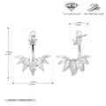Detailansicht der 925 Sterling Silber Ohrringe mit 5A Zirkonia Maßen und Zertifizierung - 925er Silber / 925 Silber Weißgold beschichtet