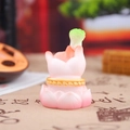 Figurine animalière rose avec chou vert et perles dorées pour guidon de vélo - Ornement de Chou (1223-1)