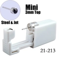 Single-use ear piercing gun with 3mm black steel stud and Jet crystal stone - 3mm Steel & Jet