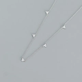 Elegant S925 silver necklace featuring delicate zircon clover pendants in silver finish - 925 Silver / White Gold