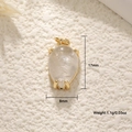 Macro shot of semi-precious pear pendant with 18K gold frame and size specifications - Clear Crystal Pendant