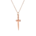 Collana minimalista con ciondolo a spada in oro rosa e catena a maglie per donne e uomini - 02 Pugnale Oro Rosa (20024560)