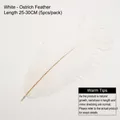 Five pieces of 25-30cm fluffy white ostrich feathers for DIY flower bouquet decorations - White (25-30cm)