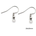 DIY jewelry earring hooks in silver finish, 20x20mm stainless steel geometry findings - 19*11mm / Steel