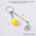 Mini silver golf club and yellow ball keychain charm with high-quality metal finish - Yellow Golf Ball + Club