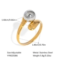 Details des verstellbaren Edelstahlrings in Gold und Silber mit Größen- und Gewichtsangabe - Zweifarbig Verstellbar Stil (YYR025086)