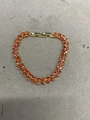 Exquisite gold-plated bracelet with amber zircon stones in a wheat ear pattern - Gold-Orange