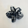 Plumeria flower hair claw clip featuring black and grey marble textured resin design - Approx. 8x7x4cm / Black Grey (Leopard)