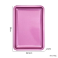 Pink rectangular stainless steel organizer tray 18cm for jewelry and cosmetics - Rectangular Tray - Rose Red