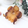 Brown gradient flower hair claw clip with matte finish for women's hairstyle styling - Matte Coffee Striped