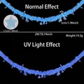 Blaue Sternen-Girlande 2M lang mit normalem Effekt und UV-Neon-Leuchten Effekt - 2 Meter / Neon Macaron Blau Stern Girlande