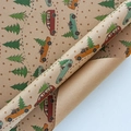 Christmas kraft wrapping paper featuring vintage car and green truck pattern - 50*70 / Meet Next Time