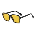 Classic black square frame sunglasses with vibrant yellow lenses in a retro style - Black Frame Yellow Lens