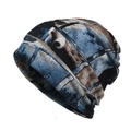 Vintage abstract geometric patterned beanie in blue and brown knit fabric - Dark Blue Brown Vintage Abstract (42#)