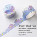Dreamy cloud washi tape in mercury style with purple blue gradient and gold stars - Energetic Mercury