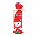 Housse de bouteille de vin de Noël en polaire rouge avec ours polaire pour table de fête - Style Ours Avec Lettres