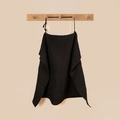 Detail of black waffle cotton nursing cover featuring adjustable neck strap and buckle - Black (Wooden Ring)