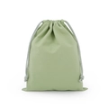 Light green cotton drawstring bag with grey woven cord for eco-friendly storage - 7*10cm / Bamboo Green Cotton