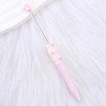 Pink bow and checkered bead creative DIY scribe tool with stainless steel needle - 71-Pink Bow