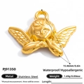 18k gold plated stainless steel angel pendant charm for DIY jewelry making - Gold Little Angel Pendant (PJ91350)