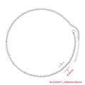 Detailed size specifications for 4.0mm silver bead necklace with length dimensions - 4mm / Pearl Necklace / White Gold
