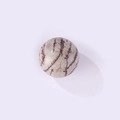 Single 20mm round cream stone bead with red dendritic patterns on a white background - 20*20mm / Grass Flower Stone