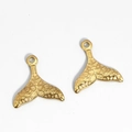 Gouden roestvrijstalen vissenstaart hangers met schubbenstructuur voor sieraden - Goud