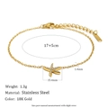 Dettaglio del bracciale a stella marina in oro 18K con zirconi e catena in acciaio - Stella marina