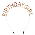 Cerchietto Birthday Girl con strass colorati su una base in metallo dorato - Multicolore (con custodia in silicone)