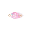 Pink hand-painted glass fish pendant for DIY jewelry making with metal connector rings - Gold Pink Fish (Double Hole 9#)
