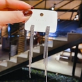Boucles d'oreilles argentées à pompons avec strass pour femmes au style minimaliste - Gland Long en Strass Complet Argenté (015)