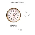 65mm golden quartz clock insert with Roman numerals for bird house resin DIY crafts - 65mm Gold Clock Accessory (With Springs)