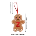 Addobbo di Natale omino di pan di zenzero in feltro con lettera Z rossa e cordino - 11x8,5 cm / Stile Z