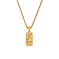 Pendentif Tarot La Lune en acier inoxydable plaqué or 18K sur une chaîne torsadée - Collier Chaîne Torsadée Tarot 20x10-Or-The Moon