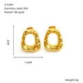Guía de tallas para pendientes geométricos de acero inoxidable bañados en oro 18k - Estilo Rectangular Irregular (S-E484)