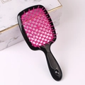 Hohle Luftkissen-Haarbürste in Pink und Schwarz zum Entwirren und Stylen - Schwarzer Griff + Rosarot