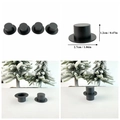 Detailed size view of a 2.7cm mini black doll hat for creative DIY accessory projects - Black Top Hat 2.7cm