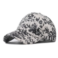 Berretto da baseball in cotone con stampa leopardata bianca e nera per il sole - Stampa Leopardata Grigio