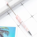 DIY beadable pen featuring pink marble pattern with gold textures and silver metal trim - Pink Marble Texture (72)
