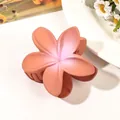 Matte orange-pink gradient plumeria flower hair claw clip with durable metal spring - 8cm / Matte Gradient Orange
